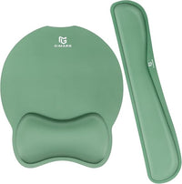 Gimars Alfombrilla Raton y Teclado Reposamuñecas Ergonómica Espuma Viscoelástica, Reposa Muñecas con Posavasos, Mouse Pad Gaming Soporte Teclado Ordenador para Portátil Oficina, Verde Oscuro