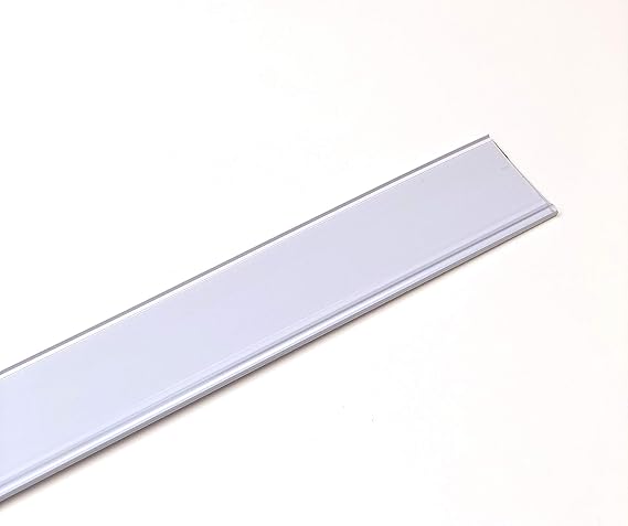 PACK 50 portaprecios con adhesivo a 1 metro para etiquetas de 39mm Color Blanco. Etiquetas Precios Tienda, Portaprecios Estantería, Portaprecios Adhesivo, Carteles para Precio (1Tira)