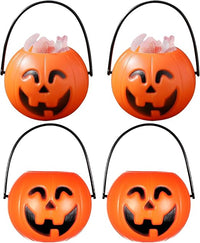 SAFIGLE 20 unids mini cubos de calabaza plástico cubo naranja cubo de caramelo linterna cestas de calabaza decoración cubo calabaza Halloween calabaza calabaza calabaza dulces maquillaje