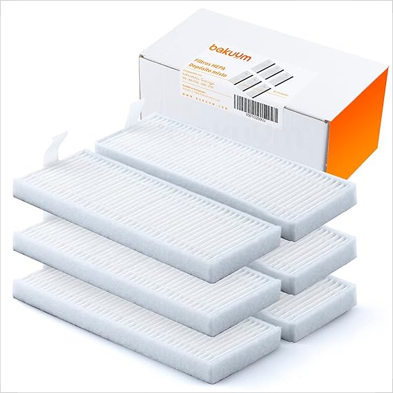 Pack 6 Filtros Hepa para deposito mixto de liquidos de Cecotec Conga Series 4090, 4690, 5090, 6090 y 7090 Filtros HEPA para robot aspirador