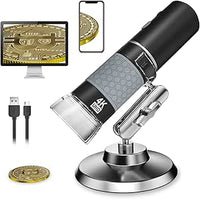 Bysameyee 4K 3840x2160P Microscopio Digital Inalámbrico, Microscopio de Mano HD USB Cámara de Inspección Endoscopio 40x-1000x Aumento, Compatible con iPhone iPad Android Phone Tablet Windows Mac PC