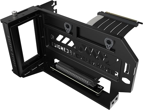 Cooler Master Kit de Soporte Vertical para GPU V3, Para Cajas PC E-ATX/ATX/mATX y Dispositivos PCI-E 4.0, Soporte para Tarjeta Video Modular, Soporte de Acero SGCC, Incluye Cable Riser 165 mm – Negro
