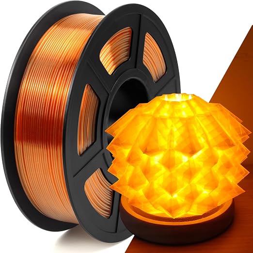 IEMAI PETG Filament 1.75mm, Transparent PETG Orange 1Kg, High Speed 3D Impresora Filament, Maßgenauigkeit +/- 0,02 mm, adecuado para den Druck von Lampenschirmen Dekorationen