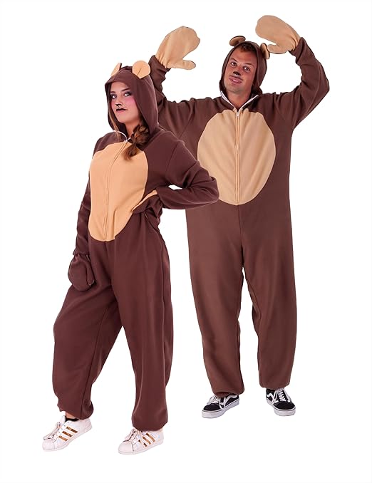 Rubies Disfraz Oso para adultos, hombre y mujer, Mono con capucha y cola, Talla única, Unisex para Carnaval, fiestas, despedidas y cosplay