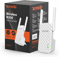 Tenda A9 N300 Repetidor de red Wifi Extensor Amplificador de Cobertura (300Mbps, 2 Antenas externas, Red Cobertura WiFi inalambrico más de 200 Metros, Compatible con los Routers y ADSL/Fibra)