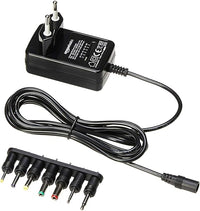 Amazon Basics Adaptador de Fuente de alimentación de CC, Universal, con 7 Conectores Intercambiables, 3-12 V, polaridad Reversible, Extra Grande, Negro