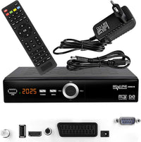 Hd-line 20900 Receptor satélite DVB S2 para satélites Digitales Sat (DVB-S/S2, HDMI, SCART, 2 x USB 2.0, Full HD 1080p) (preprogramado para Astra Hotbird y Türksat)