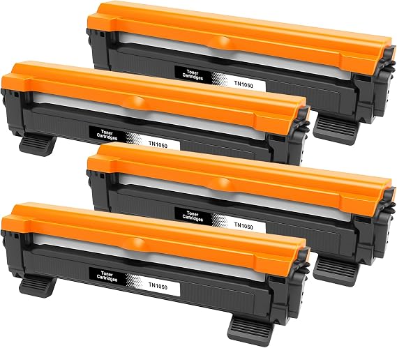 Veson Tóner TN1050 compatible con Brother TN-1050 TN1050 para Brother MFC-1910W DCP-1612W DCP-1610W DCP-1510 MFC-1810 HL-1110 HL-1210W DCP-1512 HL-1212W HL-1112 (4 negros)
