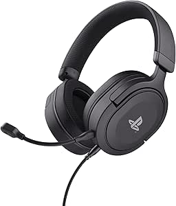 GXTrust 498 Forta Cascos PS5 / PS4 Sostenibles, Licencia Oficial para PlayStation 5, Diadema Regulable, Micrófono Extraíble, Auriculares Gaming, Cable de 1.2 m, Negro