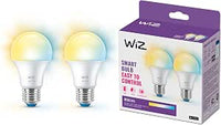 WiZ Smart LED A60 Bulb, Warm to Cool blanco, E27 Base, 60W, 806 Lumens, Dimmable, Works con Alexa, Google Assistant, y Apple Home, Pack of 1
