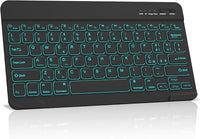 Teclado Bluetooth Español,Light Teclado Inalámbrico Portátil para iPhone de iOS,iPad,Samsung,Lenovo,Huawei,Android,Windows,Compatible con Todos los Dispositivos con Bluetooth (Negro)