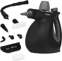 ZEEGMA Draden Limpiador a Vapor Portátil Multiusos Ligero con 9 Accesorios Cocina Baño Garaje Jardín Suelos y Terrazas Superficies Metálicas Tapicerías y Alfombras Mata Bacterias