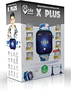 Cefa Toys - Reloj Inteligente Holawatch X Plus Blue Android, con 4G LBS/WIFI, GPS, Tarjeta SIM, Cámara, Juegos, Llamadas, Videollamadas, Whatsapp, Medidor de Pasos, Correa Extra, Protector de Pantalla