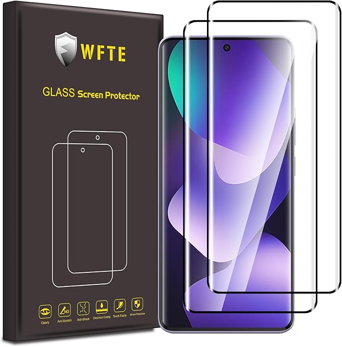 WFTE [2-Pack Protector de Pantalla para Xiaomi Redmi Note 15 5G/4G,3D Cobertura máxima,9H Dureza,Huellas Dactilares Libre,Sin Burbujas,Cristal Templado para Redmi Note 15 Protector (Negro)