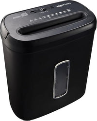 Amazon Basics Trituradora de papel de 8 hojas de corte transversal para triturar papel y tarjetas de crédito, 8 hojas (modelo nuevo, color negro)