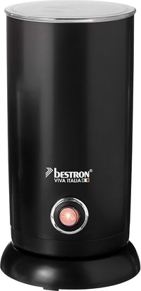 Bestron Espumador de Leche Eléctrico, Viva Italia, Inalámbrico, 550 W, 300 ml, Negro