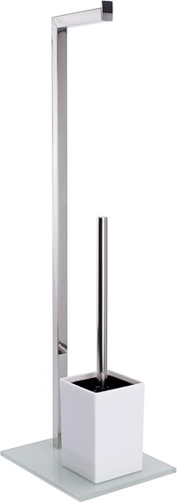 MSV Juego de Pie WC, Acero Inoxidable, Blanco, 70,5x22x18 cm