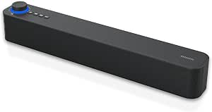 Atlantis Soundbar 20 W, Conector Jack 3,5 mm + Bluetooth 5.3, batería 2400 mAh, Radio FM, Altavoz para PC, portátil, TV, Smartphone. Dimensiones: 420 x 60 x 74 mm. Color: Negro. P003-C0820-B