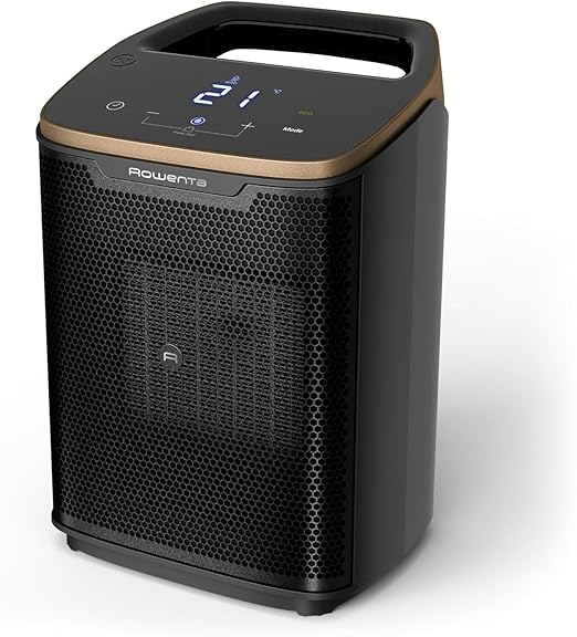 Rowenta Intense Comfort +, Calefactor, Tecnología cerámica potente, 2000 W, Pantalla Digital, Muy silencioso 29 dB(A), Modo eco, 4 ajustes potencia y modos de uso, SO9361F0