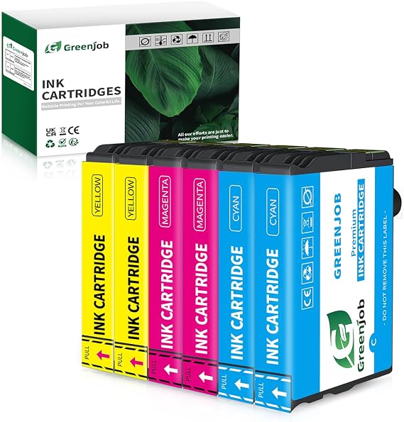 Greenjob Compatible 603XL Cartucho de Tinta Compatible con Epson 603XL 603 XL para XP-2100 XP-2105 XP-2150 XP-3100 XP-3150 XP-4100 WF-2810 WF-2820 WF-2830 (2 Amarillo, 2 Magenta, 2 Cian)