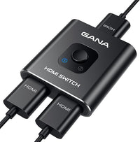 GANA Switch HDMI 4K@60Hz, Splitter HDMI de Doble Dirección, Conmutador HDMI Bidireccional 2 entradas 1 Salida -Una Pantalla a la Vez- Soporta HDR 4K 3D 1080P para PS5 PS4 Xbox BLU Ray PC, Negro-01