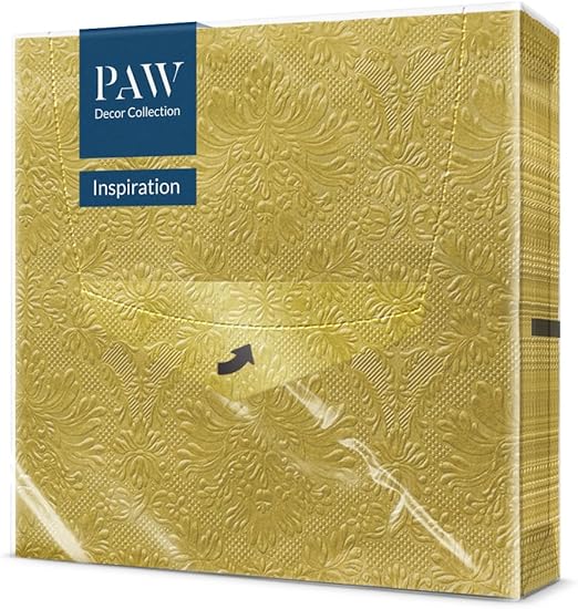 PAW - Tovaglioli di Carta Colorati (33 x 33 cm) I 20 Pezzi I Tovaglioli Compleanno I Occasioni Speciali, Ornamenti I 3 veli I Tovaglioli di Carta Decorati per Compleanni e Feste - Inspiration Classic