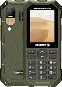 Teléfono con pulsador Hammer 6 LTE Military Edition, gran batería de 2500mah hasta 7 días en espera, linterna y botón SOS, tecnología Volte, botones iluminados, prueba de caída de 1,5 metros IP68, 2,4