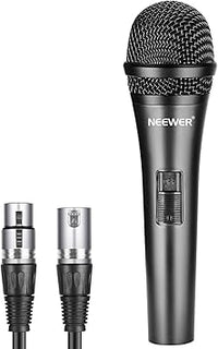 Neewer - Micrófono dinámico cardioide con Cable Macho XLR a Hembra XLR, construcción metálica rígida para Pickup Profesional de Instrumentos Musicales, Voz, radiodifusión, discurso, Negro(NW-040)
