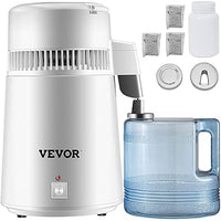 VEVOR Destilador de Agua Purificador Water Distiller Destilador de Agua Pura Filtros Destilación de Agua 4L de Acero Inoxidable Interno con Botella de colección