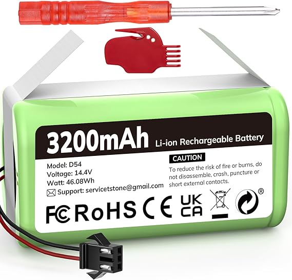 3200mAh Batería de Respuesto para Conga Excellence 1090 990 950 1790, Ecovacs Deebot N79 N79S DN622 RoboVac 11 11S 30 35C y IKOHS Netbot S14 S15