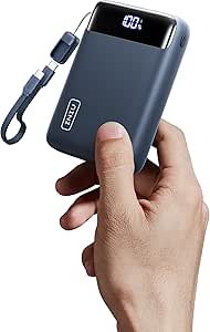 INIU Power Bank, Ultrapequeño 20000mAh 22,5W Carga Rapida Bateria Externa con Cable USB C Adjunto, Apto para Avión, Esenciales de Viaje, Bateria Portatil para iPhone 17 16, Samsung, Xiaomi, Azul
