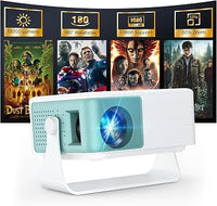 WOLFANG Proyector Portátil Mini, Cine en Casa para Dormitorio, Compatible Full HD 1080P, Corrección Keystone Automática, Zoom 50% y Rotación 180°, iOS/Android/TV Stick