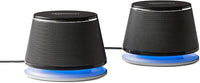 Amazon Basics Altavoces 2.0 para PC o portátil, entrada auxiliar de 3.5 mm, alimentación USB, 1 par, color negro