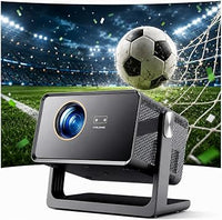 WOLFANG Proyector Portátil 4K, 28000 Lúmenes, Apps Integradas, WiFi/Bluetooth, Enfoque Eléctrico y Corrección Keystone Automática, Rotación 180°, Mini Proyector para Cine en Casa, HDMI