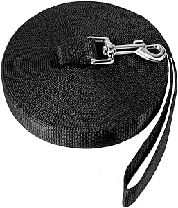 Correa Perros Larga, 10M Correa para Perros Adiestramiento, Cuerda para Perros, Correa Resistente Fuerte para Mascota Camping Paseo Entrenamiento Negro