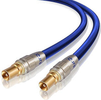 IBRA - 0.5m cable de antena HDTV Premium | cable coaxial HDTV/Full HD | coaxial macho en coaxial macho | UHF/RF/TDT | contactos dorados | Azul