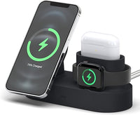 elago MS Estación Carga Trio 2 - Compatible con MagSafe, iPhone 17/16/15/14/13/12, Todas Las Series de Apple Watch, Todas Las Series de AirPods [Cables de Carga No Incluidos] (Negro)