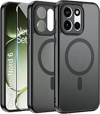 Effcotuo Funda Magnética para OnePlus Nord 6 5G Case con MagSafe con 2 Piezas Protector de Pantalla Cristal Templado, Acrílico Carcasa Respaldo Translúcida Mate Antigolpes Cover