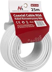 Maclean MCTV-574 - Cable coaxial de antena (25 m, RG6 1.0CSS, SAT)