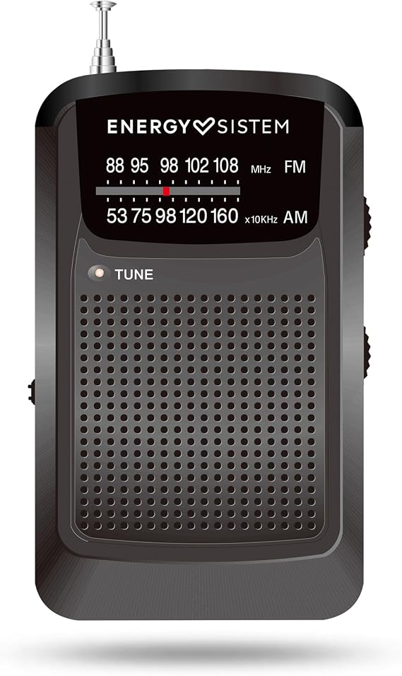 Energy Sistem Pocket Radio - Radio portatil Am/FM a Pilas con Salida minijack e indicador Visual de sintonización