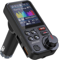 Nulaxy Transmisor Bluetooth Coche, Micrófono Fuerte Bluetooth Coche Mechero con Pantalla a Color de 1.8 
