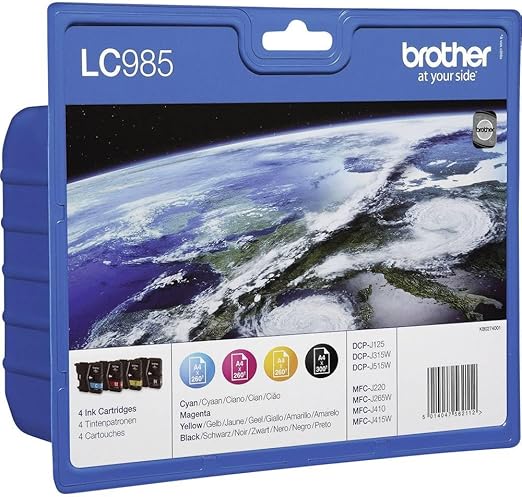 Brother LC985VALBP - Cartucho de tinta, multi-pack (negro, amarillo, magenta, cian)