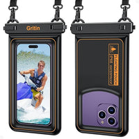 Gritin Funda Impermeable Móvil, IP68 Flotante Bolsa Estanca Móvil, Cuerda Ajustable & Alta Sensibilidad Universal Bolsa Móvil Impermeable para Todos los Celular hasta 7.2