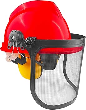 Zeripikfoasp Casco de Seguridad para Motosierra, Casco Desbrozadora con Visera y Protección Auditiva, Casco Forestal, Casco de Trabajo, para la Industria y Diversas Actividades al Aire Libre.