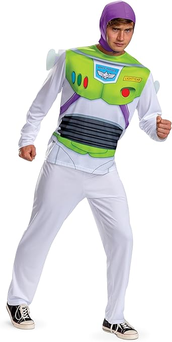 Disguise 158459D-EU Buzz Basic Plus - Disfraz de Toy Story para adulto (UE), para hombre, multicolor, L/XL (42-46)