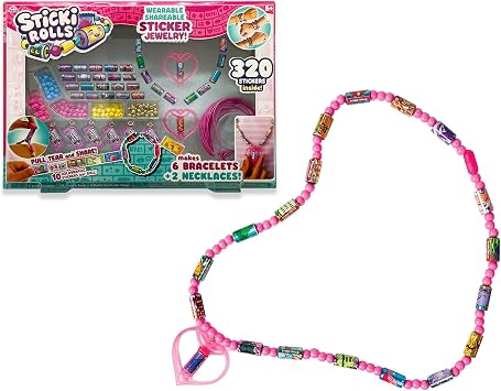 Sky Castle - Sticki Rolls Super Set, Pulseras con Pegatinas, Temática Kawaii, 50 Pegatinas por Pulsera, 20 Rollos Intercambiables Extra, Incluye Abalorios, Colgantes y una Cinta, Famosa (TCR00000)