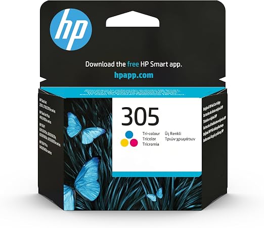 HP 305 3YM60AE, Tricolor, Cartucho de Tinta Original, Compatible con impresoras de inyección de Tinta DeskJet 2700, 2730, 4100, 4134, Envy Serie 6020, 6030, 6420, 6430