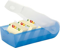 Han-Bürogeräte- Croco Aprende fácilmente Vocabulario Gracias al Sistema de Aprendizaje de 5 Compartimentos, Caja de fichas DIN A7, Color Azul translúcido, 1 Unidad (Handspring 997643)