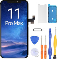LL TRADER Pantalla para iPhone 11 Pro Max 6.5'' LCD Reemplazo Retina FHD Monitor CoF Táctil con Kit de Reparación, Cinta Adhesiva Impermeable y Protector (Programable Truetone)