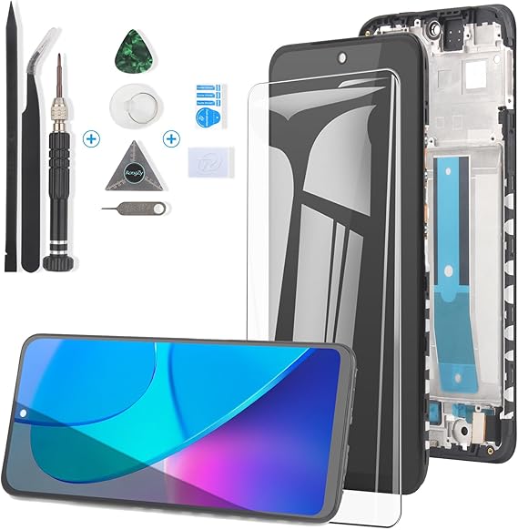 RongZy para Xiaomi Redmi Note 11/2201117TG/2201117TI/2201117TY/2201117TL LCD+Pantalla Táctil Digitalizador Asamblea Reemplazo +Reparación Herramientas(Negro)